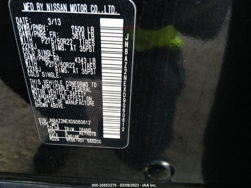 2013 INFINITI QX56 - JN8AZ2NEXD9060612