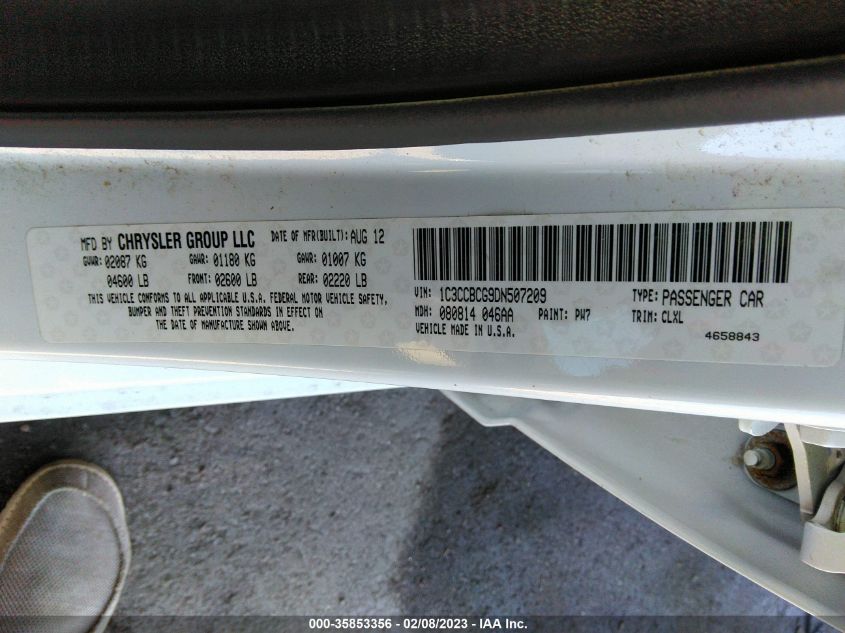 2013 CHRYSLER 200 LIMITED - 1C3CCBCG9DN507209