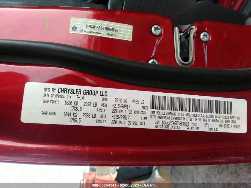 2014 JEEP PATRIOT HIGH ALTITUDE - 1C4NJPFA6ED864529