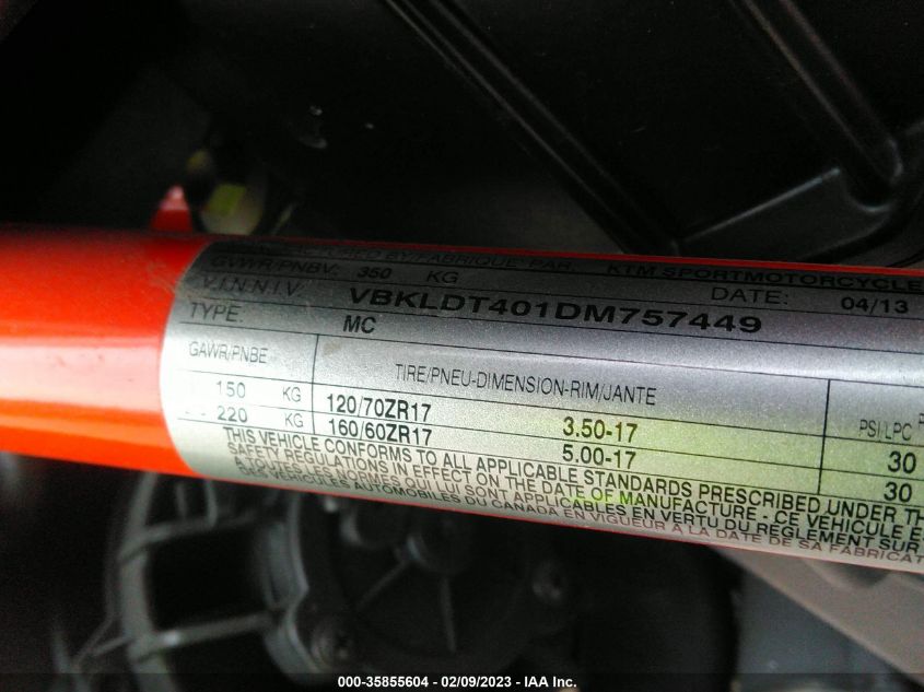 2013 KTM 690 DUKE VBKLDT401DM757449