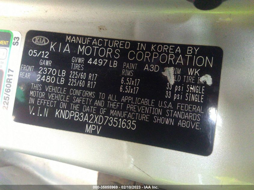 2013 KIA SPORTAGE LX - KNDPB3A2XD7351635