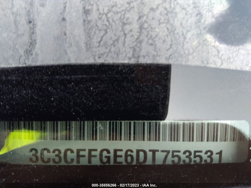 2013 FIAT 500E BATTERY ELECTRIC 3C3CFFGE6DT753531