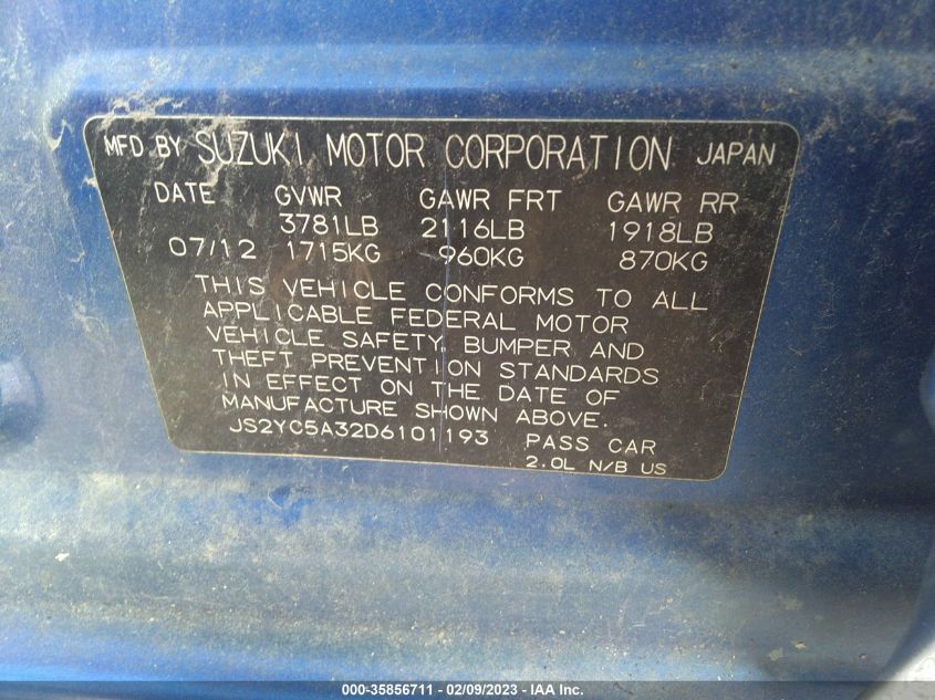 2013 SUZUKI SX4 LE - JS2YC5A32D6101193
