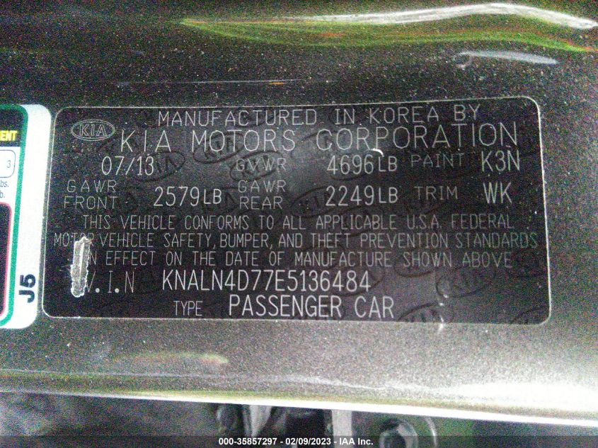 2014 KIA CADENZA PREMIUM KNALN4D77E5136484