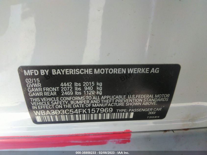 2015 BMW 328D - WBA3D3C54FK157969