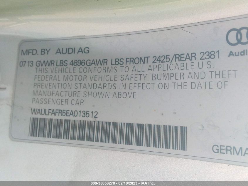 2014 AUDI A5 PREMIUM PLUS - WAULFAFR5EA013512