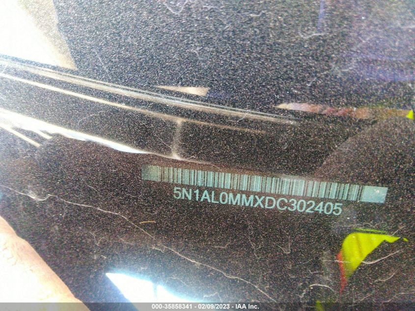 2013 INFINITI JX - 5N1AL0MMXDC302405