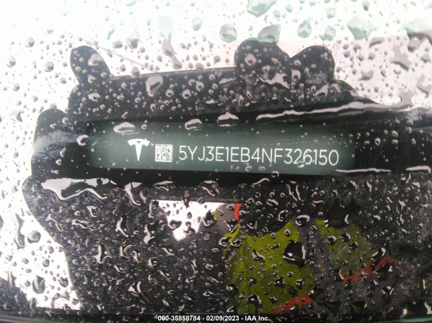 VIN 5YJ3E1EB4NF326150 2022 TESLA MODEL 3 LONG RANGE
