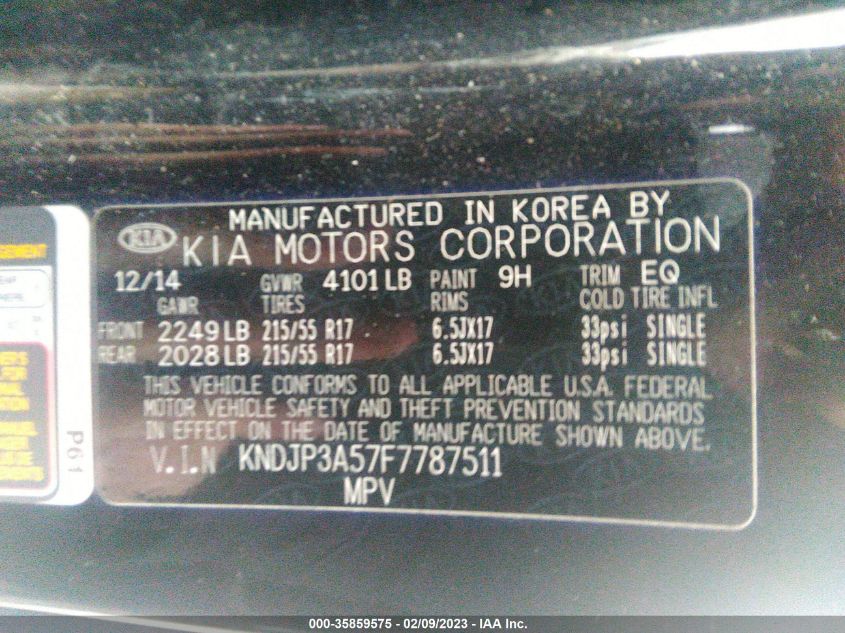 2015 KIA SOUL + - KNDJP3A57F7787511