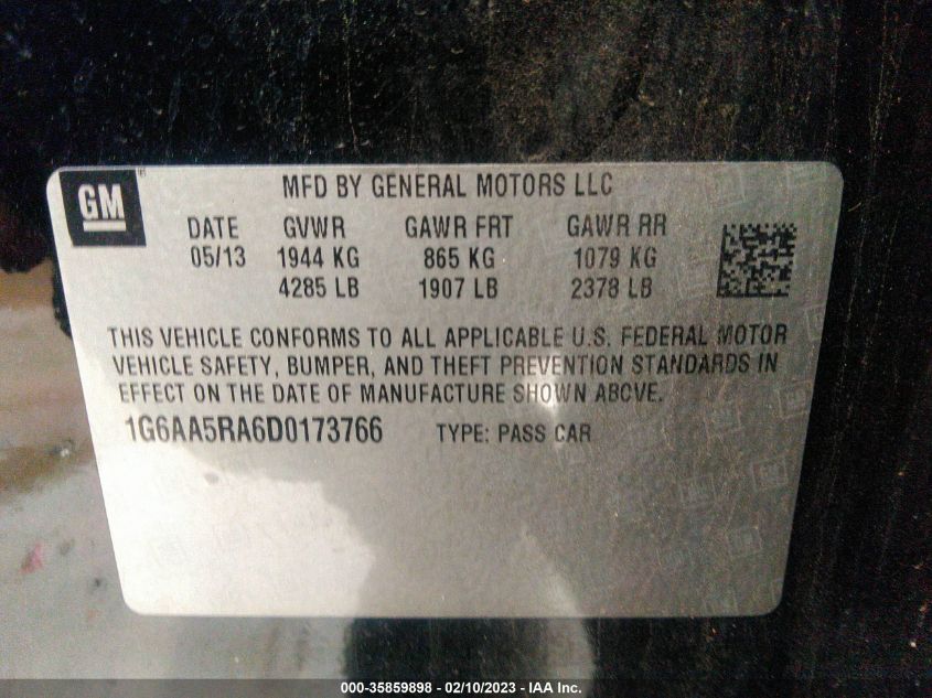 2013 CADILLAC ATS - 1G6AA5RA6D0173766
