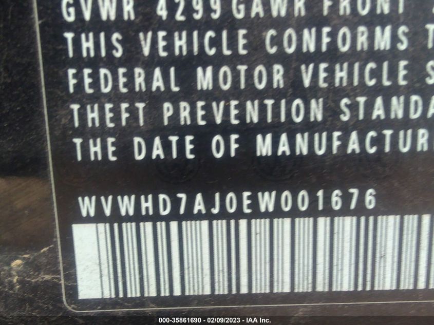 2014 VOLKSWAGEN GTI DRIVER'S EDITION WVWHD7AJ0EW001676