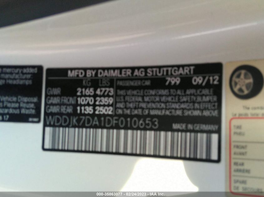 2013 MERCEDES-BENZ SL-CLASS SL 550 - WDDJK7DA1DF010653