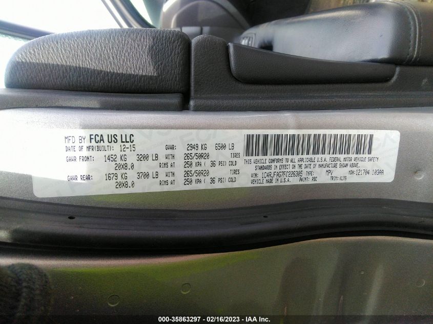 2015 JEEP GRAND CHEROKEE ALTITUDE - 1C4RJFAG7FC226305