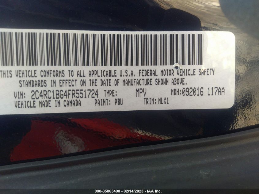 2015 CHRYSLER TOWN & COUNTRY TOURING - 2C4RC1BG4FR551724