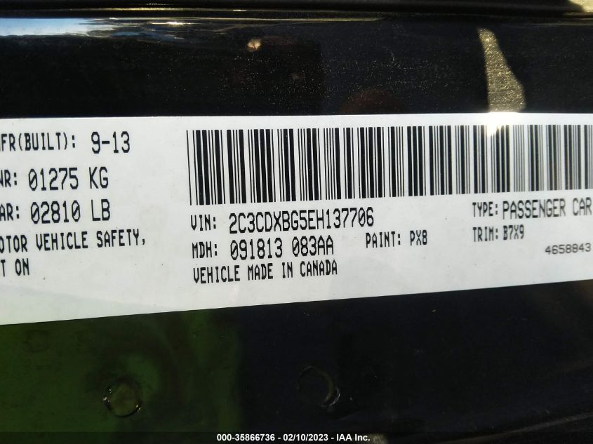 2014 DODGE CHARGER SE - 2C3CDXBG5EH137706