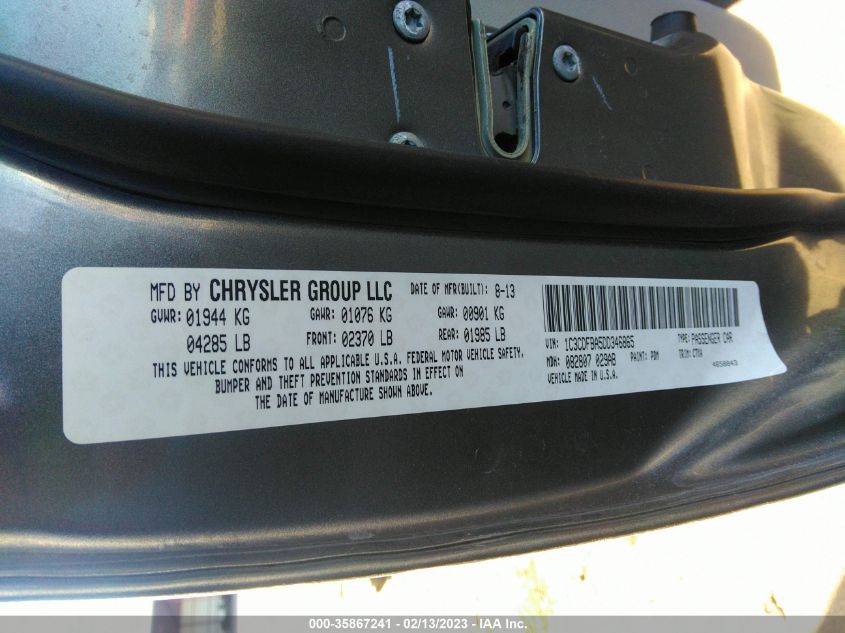 2013 DODGE DART SXT - 1C3CDFBA5DD346865
