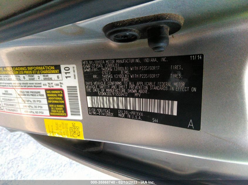 2015 TOYOTA SIENNA LE - 5TDKK3DC1FS559412