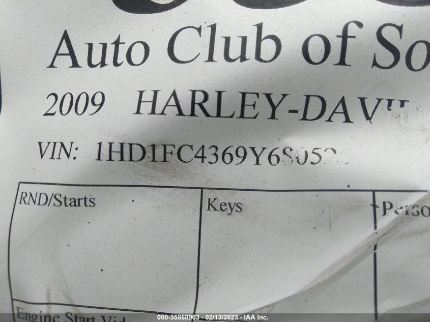 2009 HARLEY-DAVIDSON FLHTCU 1HD1FC4369Y680525
