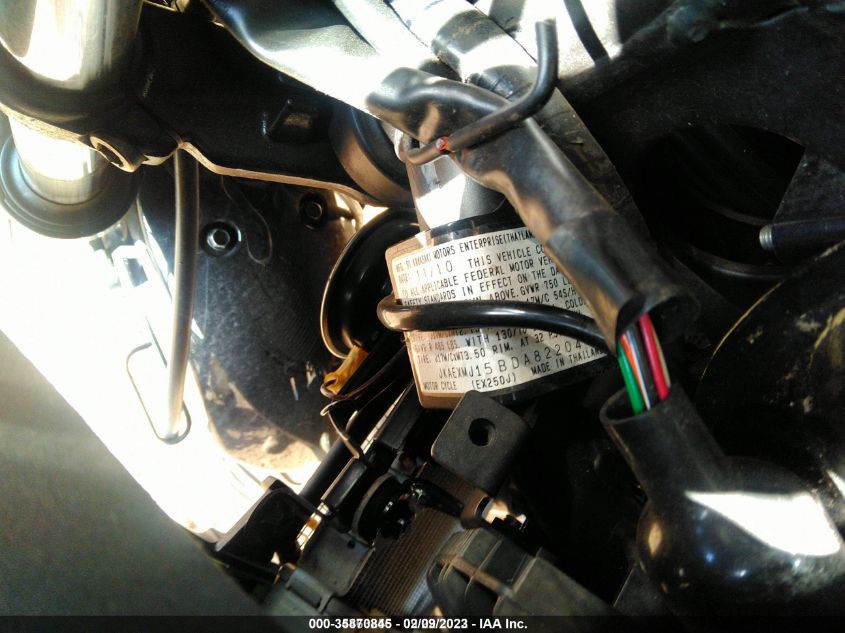2011 KAWASAKI EX250 J JKAEXMJ15BDA82204