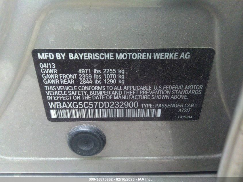 2013 BMW 5 SERIES 528I - WBAXG5C57DD232900