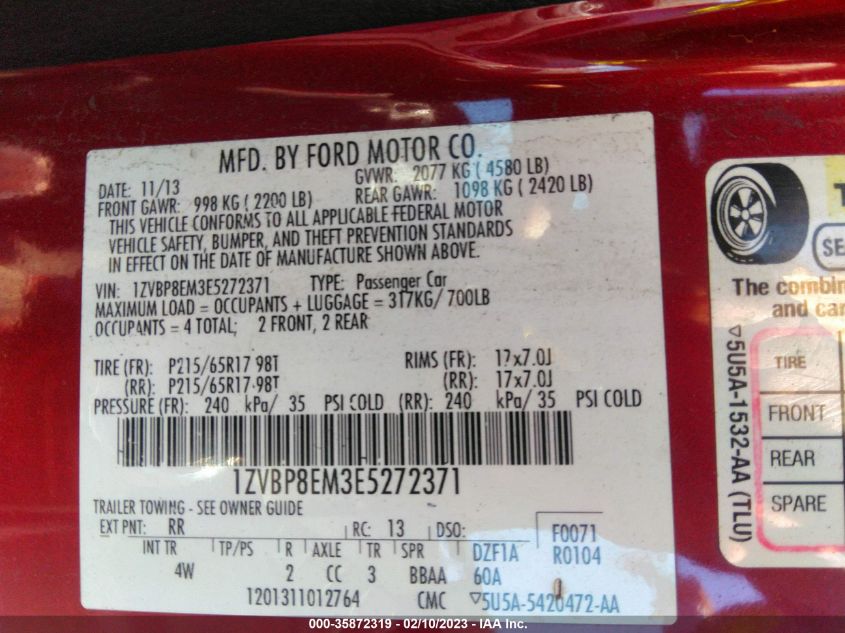 2014 FORD MUSTANG V6 - 1ZVBP8EM3E5272371