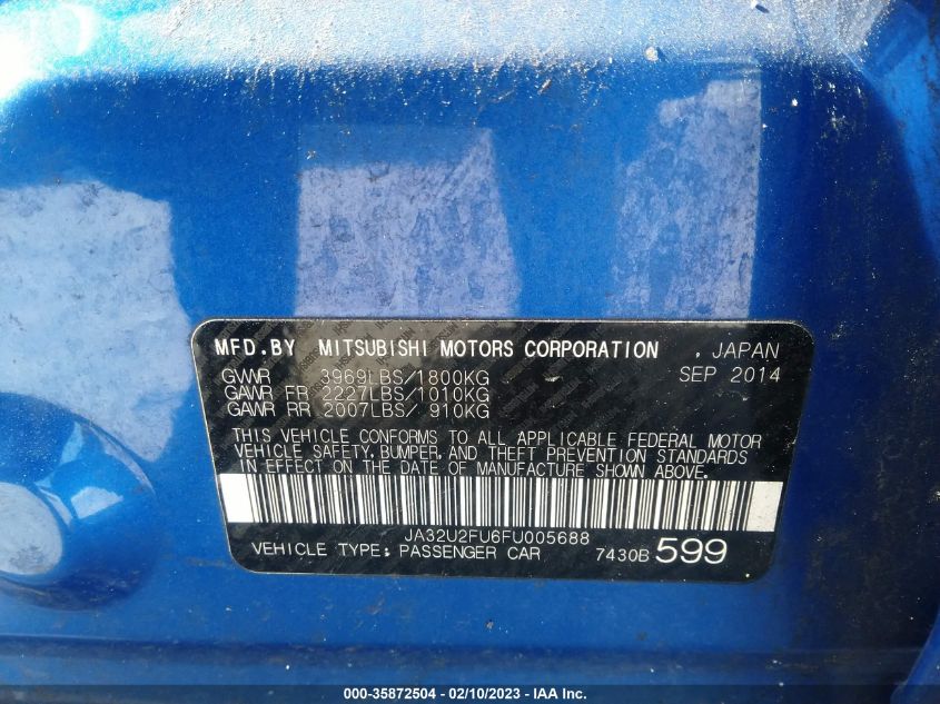 2015 MITSUBISHI LANCER ES - JA32U2FU6FU005688