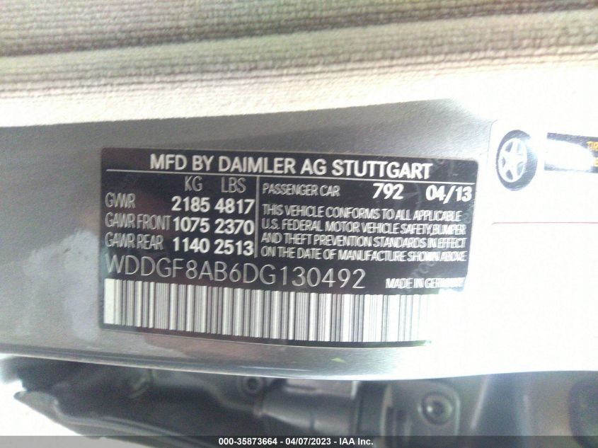 2013 MERCEDES-BENZ C-CLASS C 300 - WDDGF8AB6DG130492