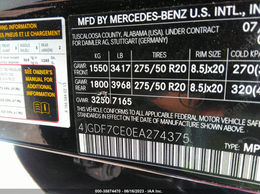 2014 MERCEDES-BENZ GL-CLASS GL 450 - 4JGDF7CE0EA274375