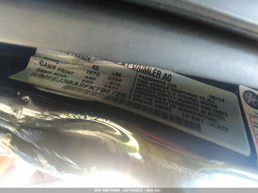 2015 SMART FORTWO PASSION/PURE - WMEEJ3BA9FK798720