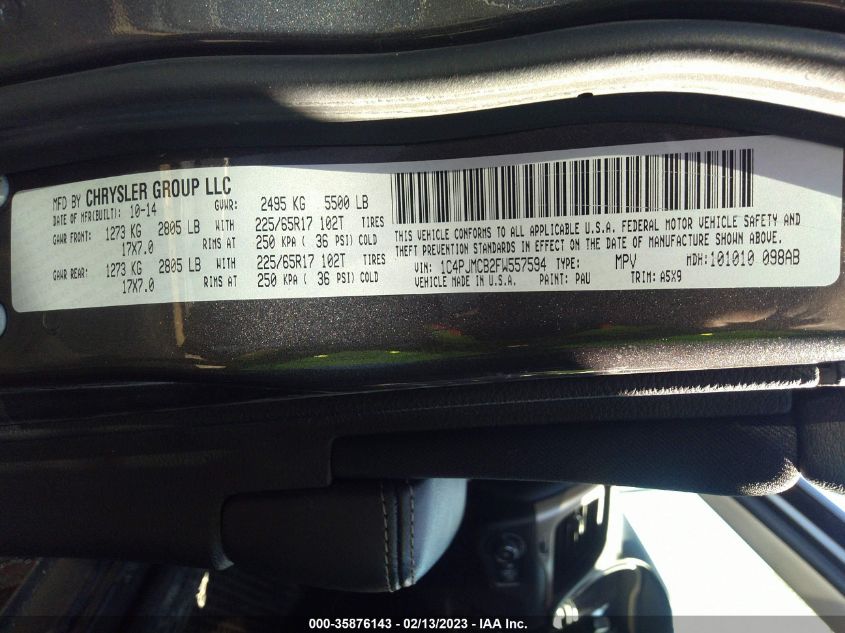 2015 JEEP CHEROKEE LATITUDE - 1C4PJMCB2FW557594