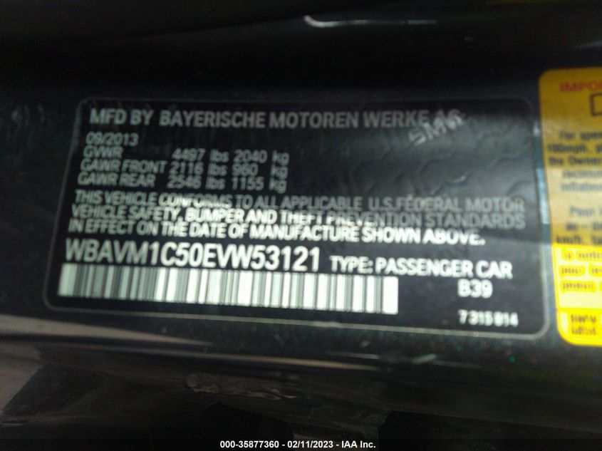 2014 BMW X1 SDRIVE28I - WBAVM1C50EVW53121