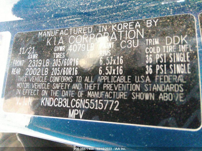 2022 KIA NIRO LX - KNDCB3LC6N5515772