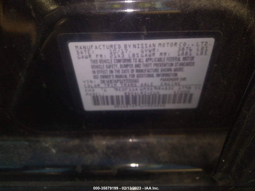 VIN 3N1AB7AP9JY205040 2018 NISSAN SENTRA SR