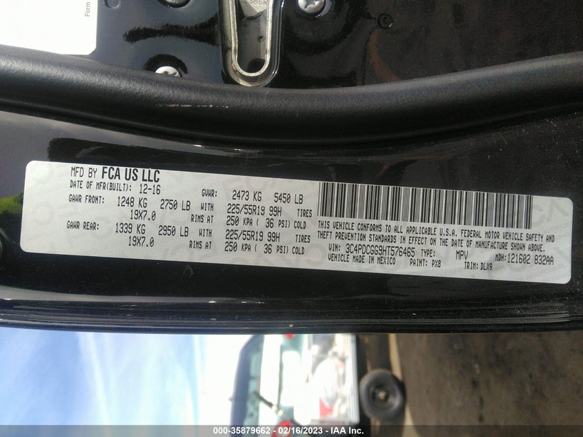 VIN 3C4PDCGG9HT576465 2017 DODGE JOURNEY CROSSROAD PLUS