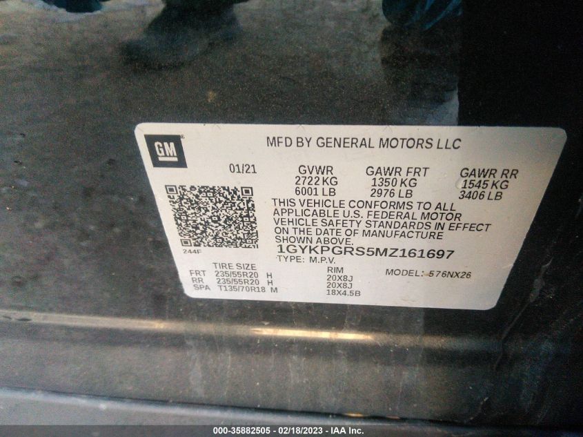 2021 CADILLAC XT6 SPORT 1GYKPGRS5MZ161697