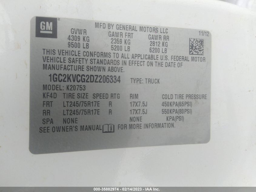 2013 CHEVROLET SILVERADO 2500HD WORK TRUCK - 1GC2KVCG2DZ206334