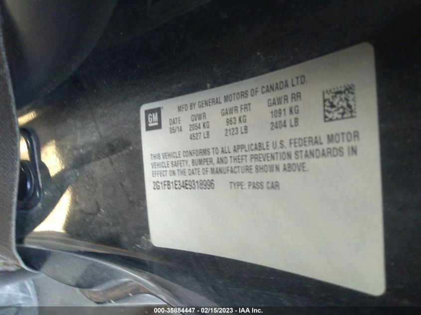 2014 CHEVROLET CAMARO LT - 2G1FB1E34E9318996