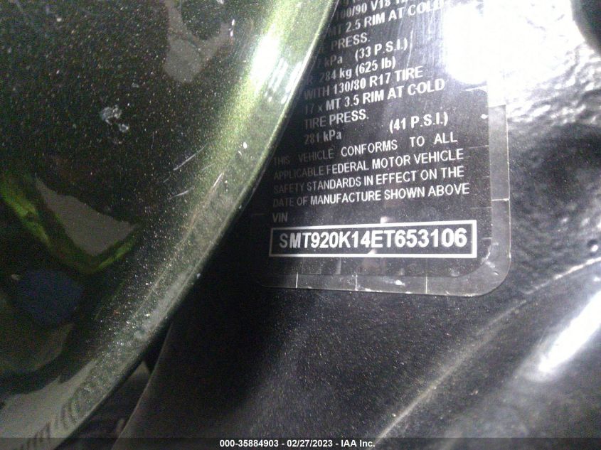 2014 TRIUMPH MOTORCYCLE THRUXTON - SMT920K14ET653106