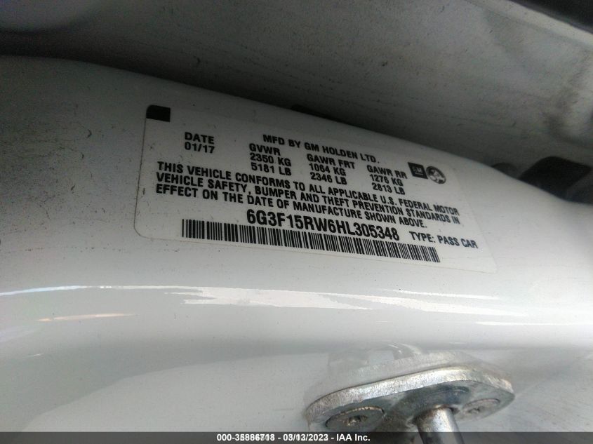 2017 CHEVROLET SS 6G3F15RW6HL305348