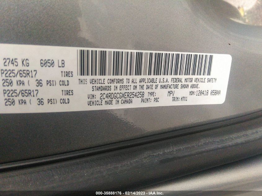 2014 DODGE GRAND CARAVAN SXT - 2C4RDGCGXER254258