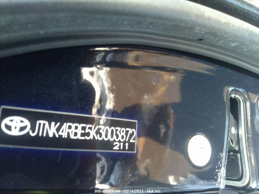 2019 TOYOTA COROLLA HATCHBACK SE/XSE JTNK4RBE5K3003872