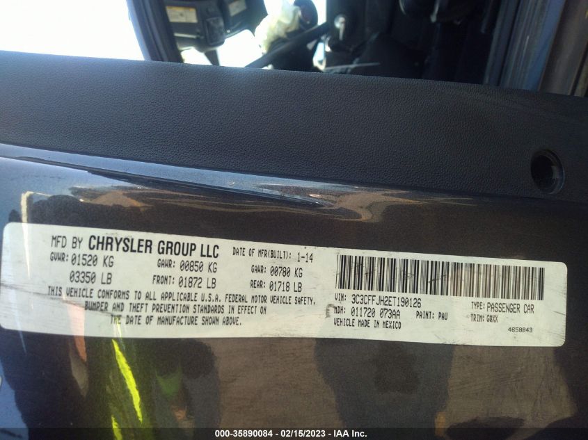 2014 FIAT 500C GQ EDITION 3C3CFFJH2ET190126