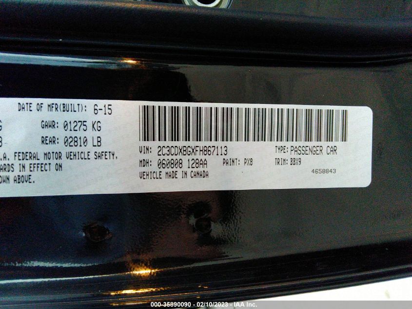 2015 DODGE CHARGER SE - 2C3CDXBGXFH867113