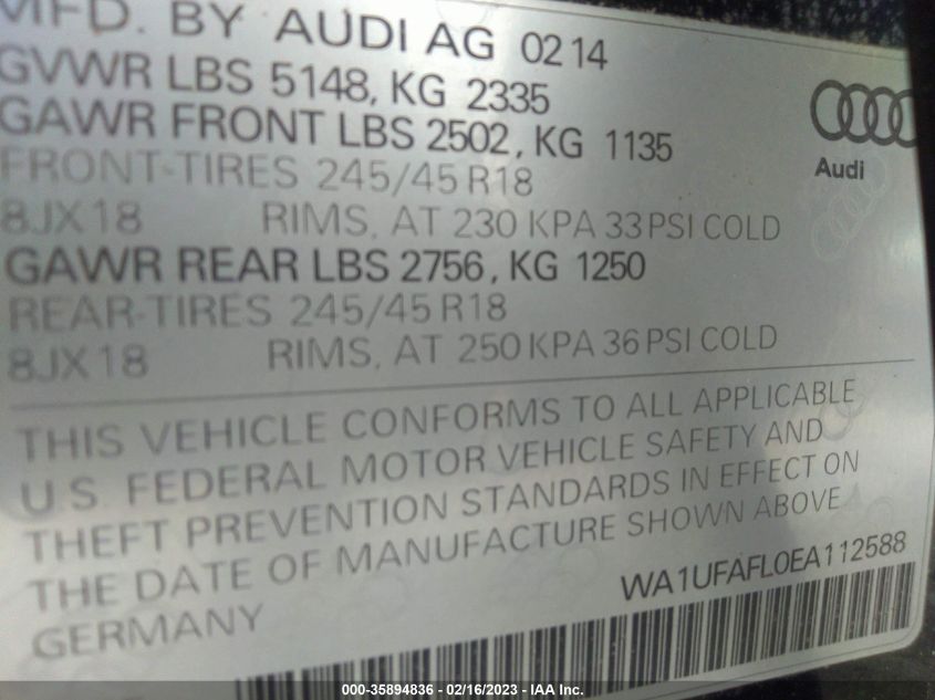 2014 AUDI ALLROAD PREMIUM PLUS WA1UFAFL0EA112588