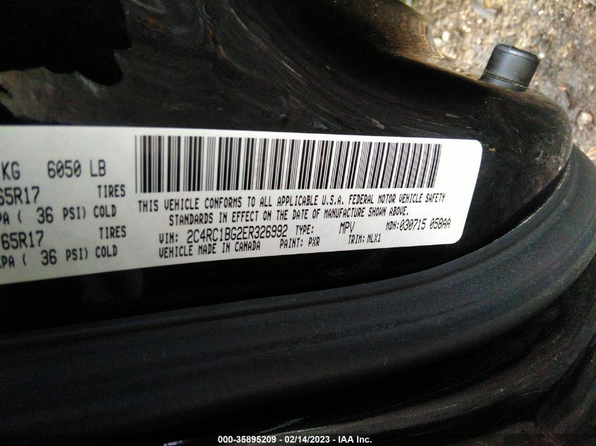 2014 CHRYSLER TOWN & COUNTRY TOURING - 2C4RC1BG2ER326992