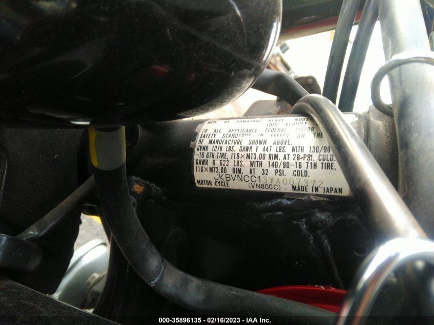 2000 KAWASAKI VN800 C JKBVNCC13YA007372