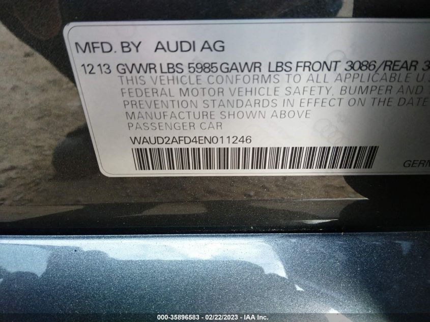 2014 AUDI S8 - WAUD2AFD4EN011246