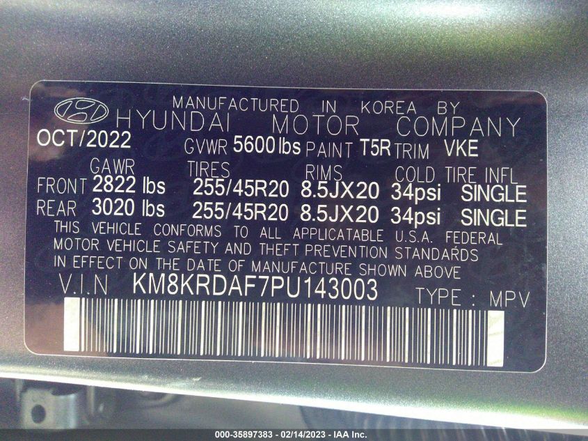 KM8KRDAF7PU143003 Hyundai Ioniq 5 LIMITED 9