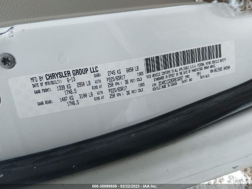2013 CHRYSLER TOWN & COUNTRY TOURING-L - 2C4RC1CG9DR816097