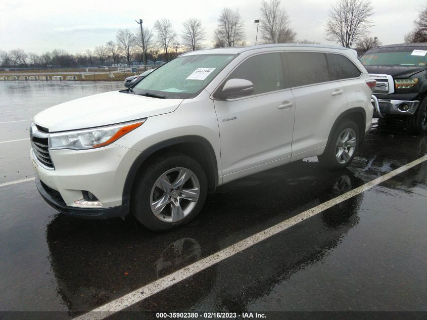 2014 TOYOTA HIGHLANDER HYBRID LIMITED 5TDDCRFH8ES006837
